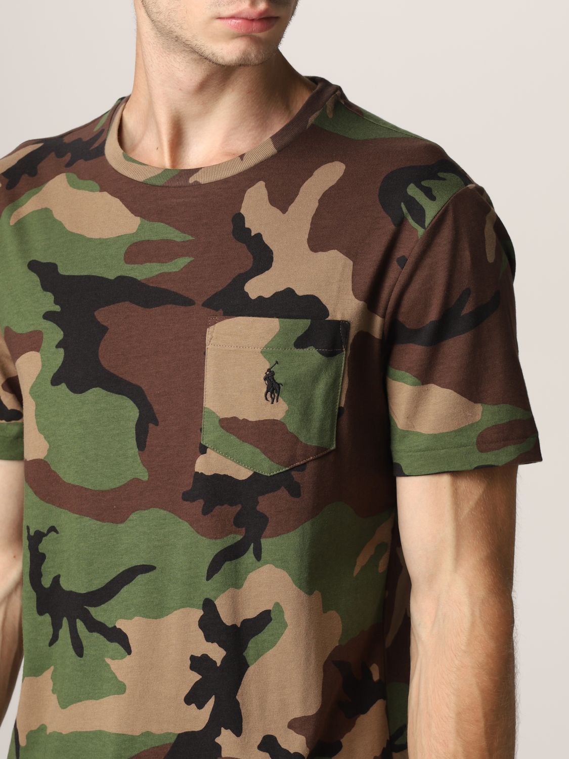 POLO RALPH LAUREN: t-shirt in camouflage cotton - Military | Polo Ralph  Lauren t-shirt 710812948 online on 