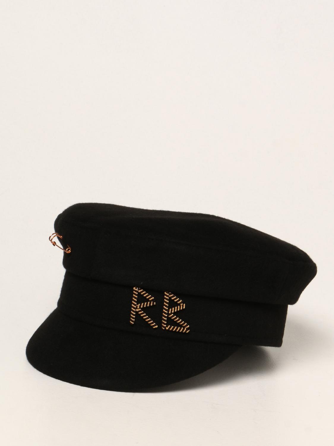 Ruslan Baginskiy Hat With Logo And Brooch Hat Ruslan Baginskiy Women Black Hat Ruslan Baginskiy Kpc033wpnsw Giglio En