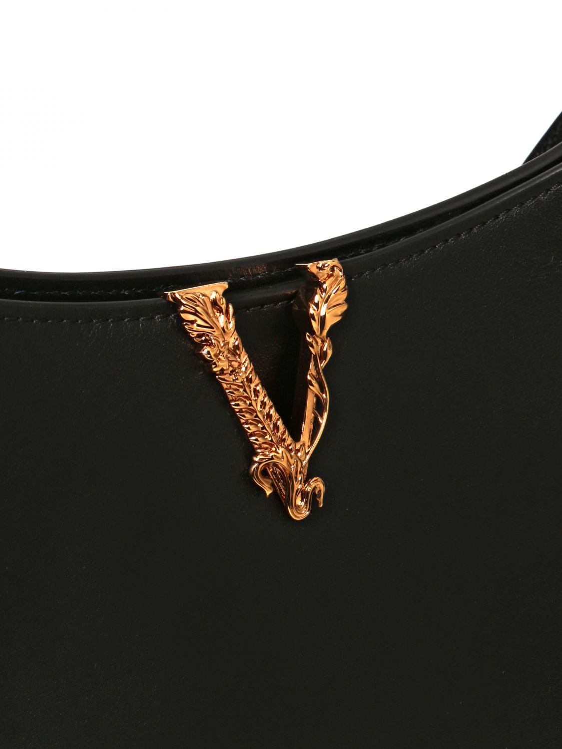 Versace Black Quilted Virtus Chain Shoulder Bag - Fablle