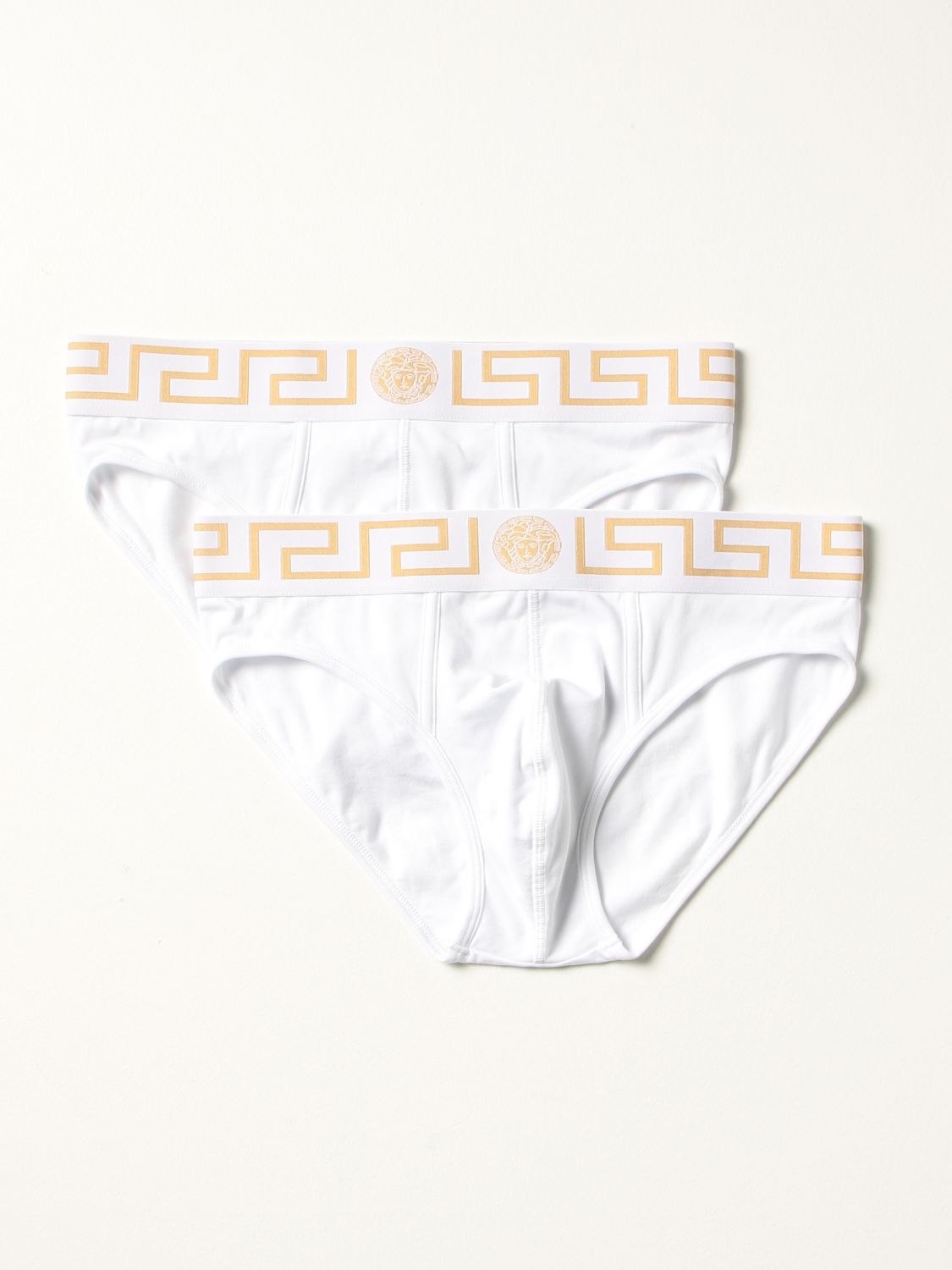 Underwear Versace: Set of 2 Versace briefs with Greca white 1 1