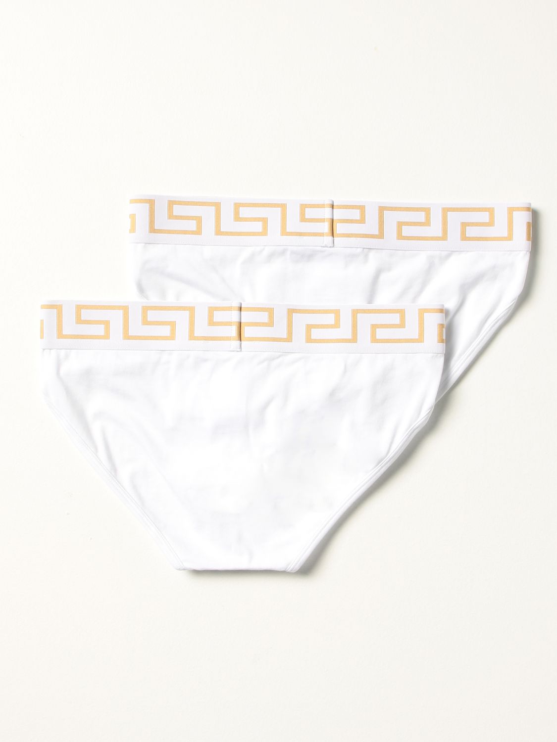 Underwear Versace: Set of 2 Versace briefs with Greca white 1 2