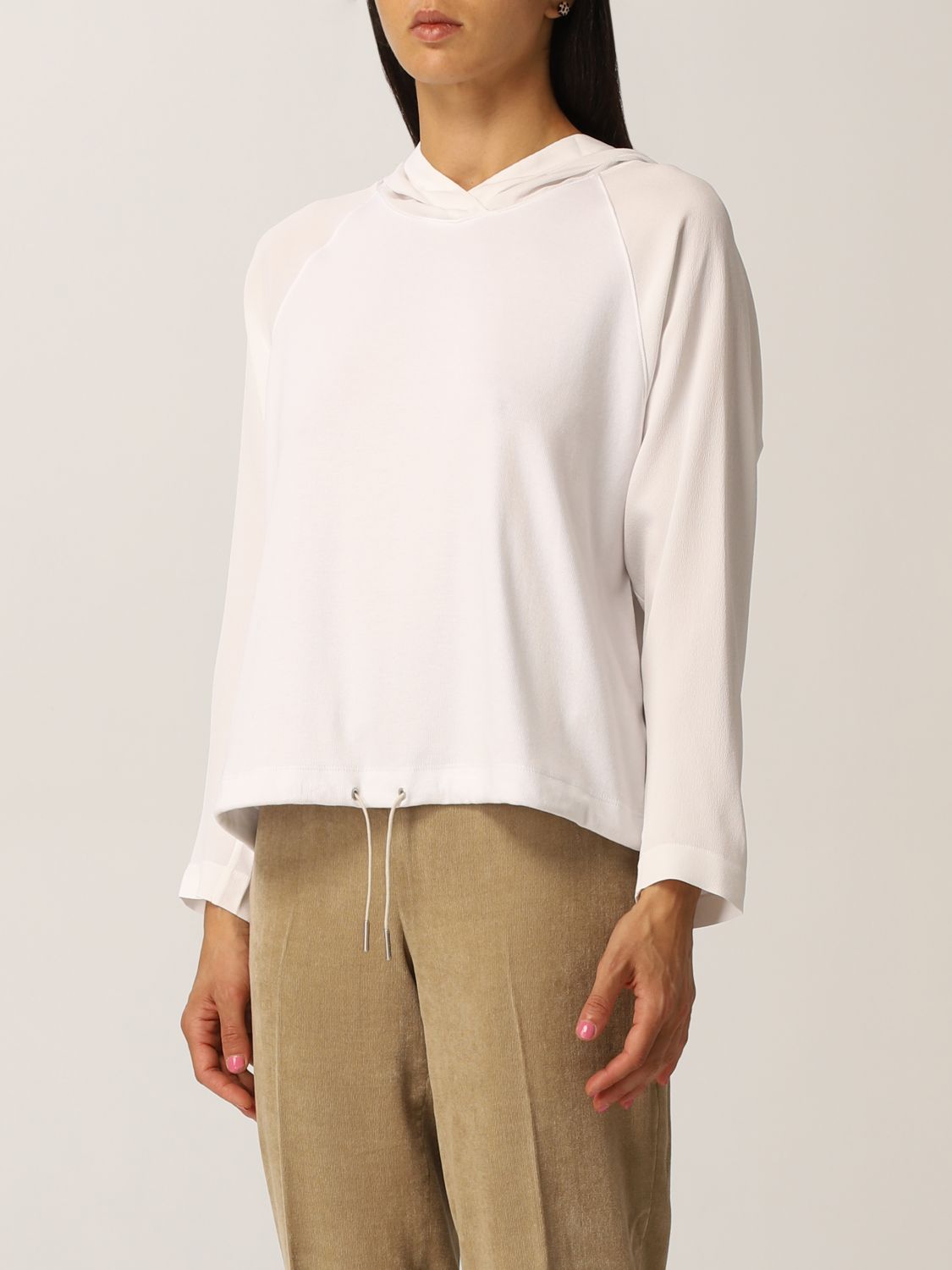 Femme Vêtements Sweats et pull overs Sweats et pull-overs Pullover Coton Fabiana Filippi en coloris Blanc 