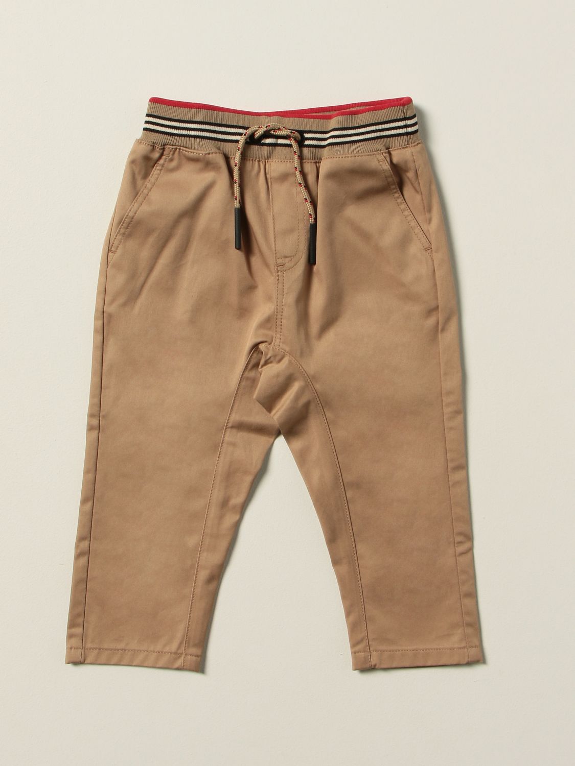 Pants Burberry: Burberry jogging pants in cotton twill beige 1