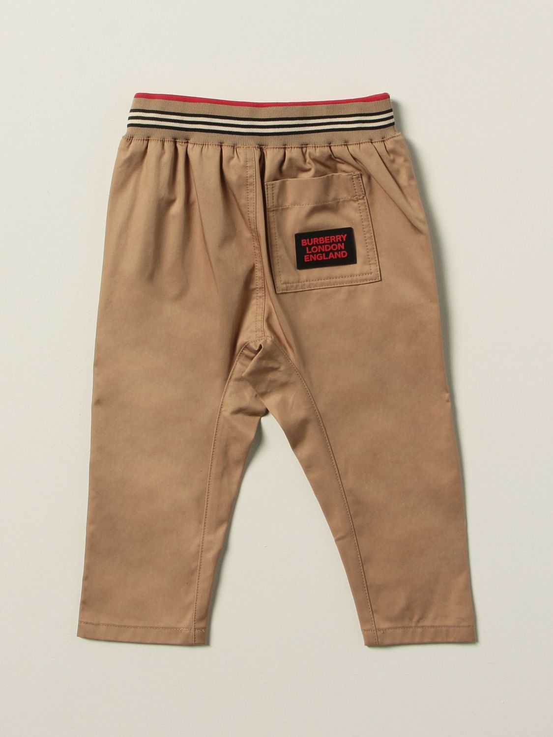Pants Burberry: Burberry jogging pants in cotton twill beige 2