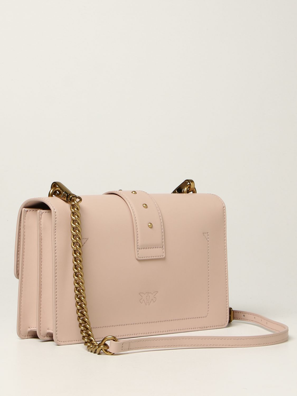 PINKO: Love Classic Icon Simply bag in calfskin - Blush Pink | Pinko ...