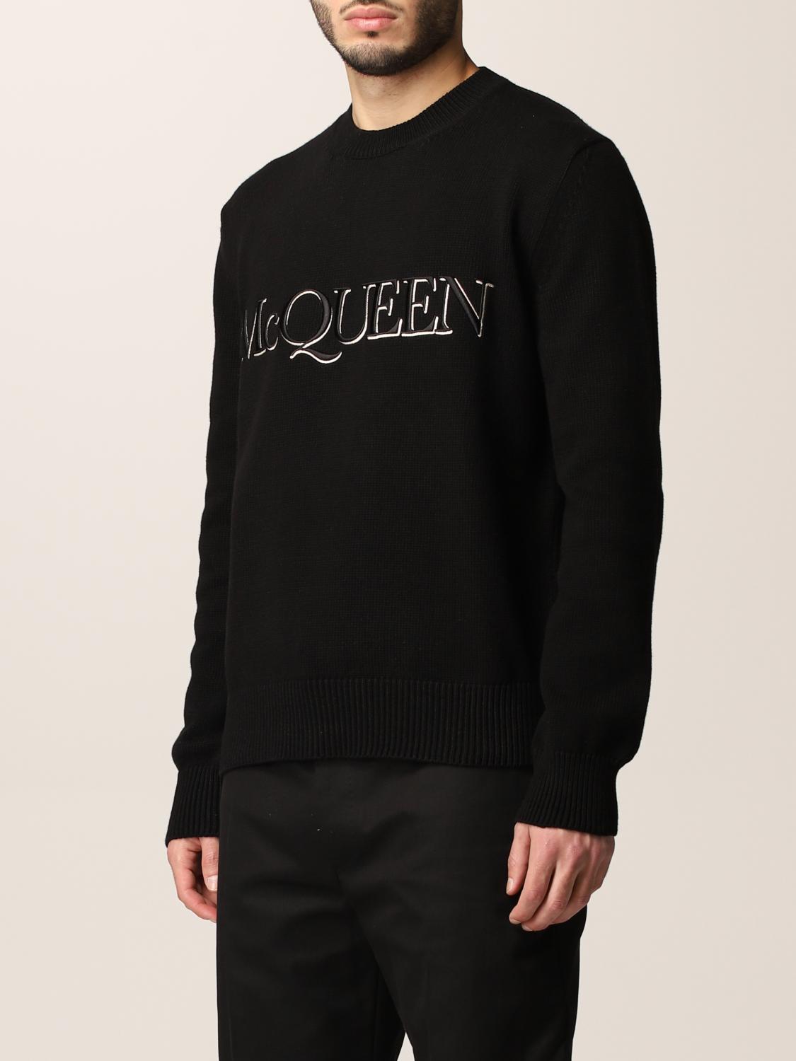 Alexander Mcqueen Outlet: Maglia con logo - Nero | Maglia Alexander Mcqueen  651184 Q1XAY GIGLIO.COM