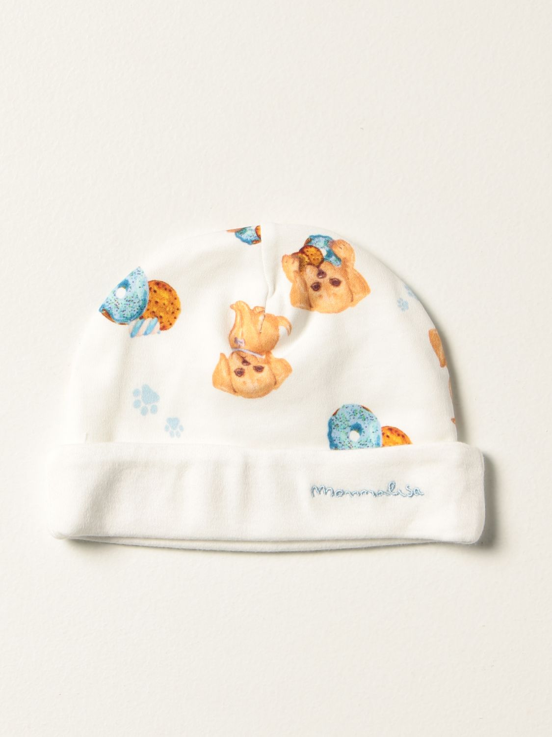 Hat Monnalisa: Monnalisa hat with all-over dogs yellow cream 1