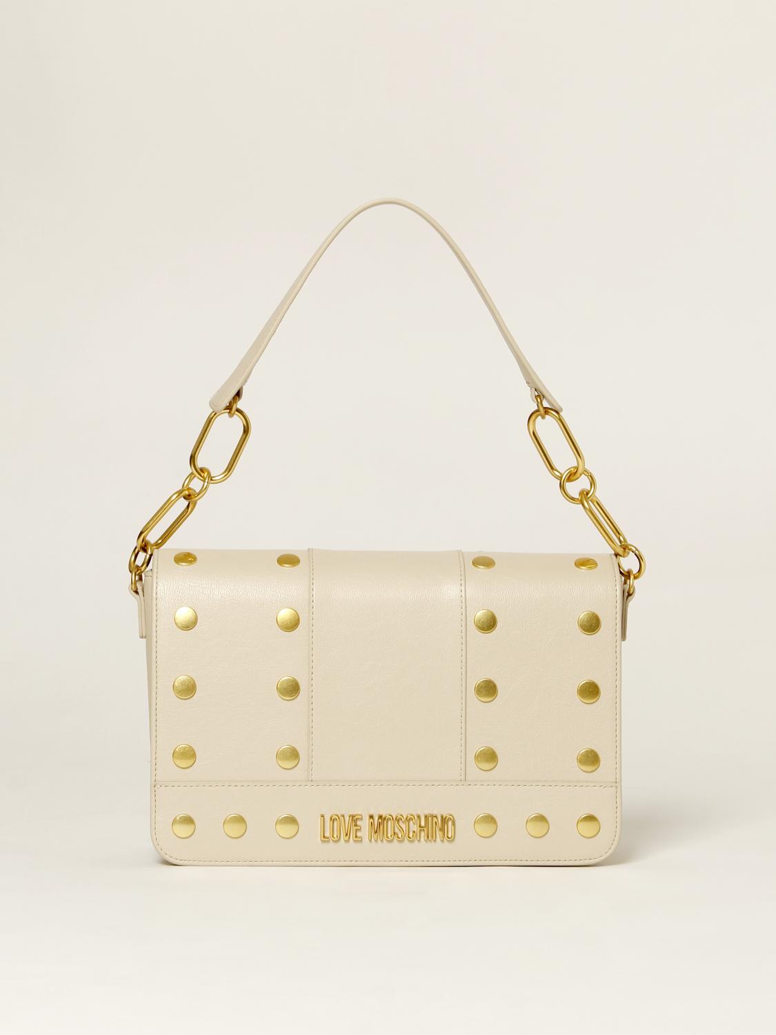 LOVE MOSCHINO bag with studs White Shoulder Bag Love Moschino