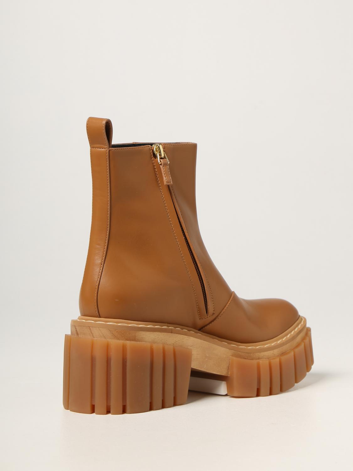 STELLA MCCARTNEY: Stivaletto Emilie in pelle sintetica - Cuoio | Stivaletti  Stella Mccartney 800373W1DX0 GIGLIO.COM