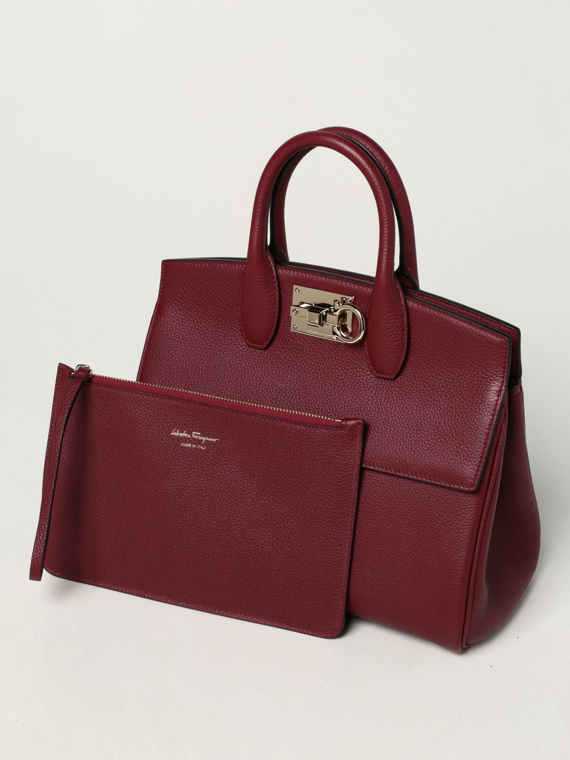 Handbag Salvatore Ferragamo: Salvatore Ferragamo study bag in grained leather red 4