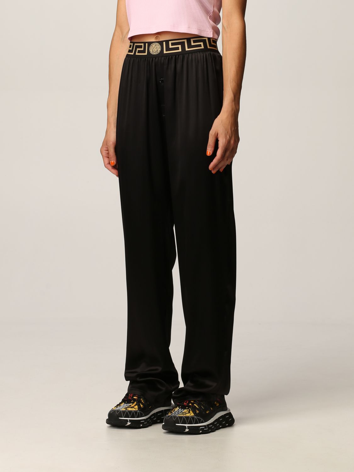 Shop Versace Silk Pajama Pants