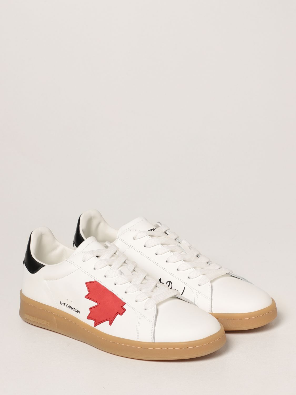 Sneakers Dsquared2: Dsquared2 leather boxer sneakers red 2