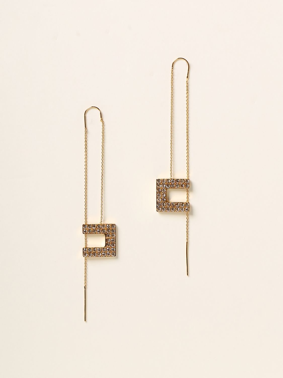 Jewel Elisabetta Franchi: Elisabetta Franchi logo pendant earrings gold 1