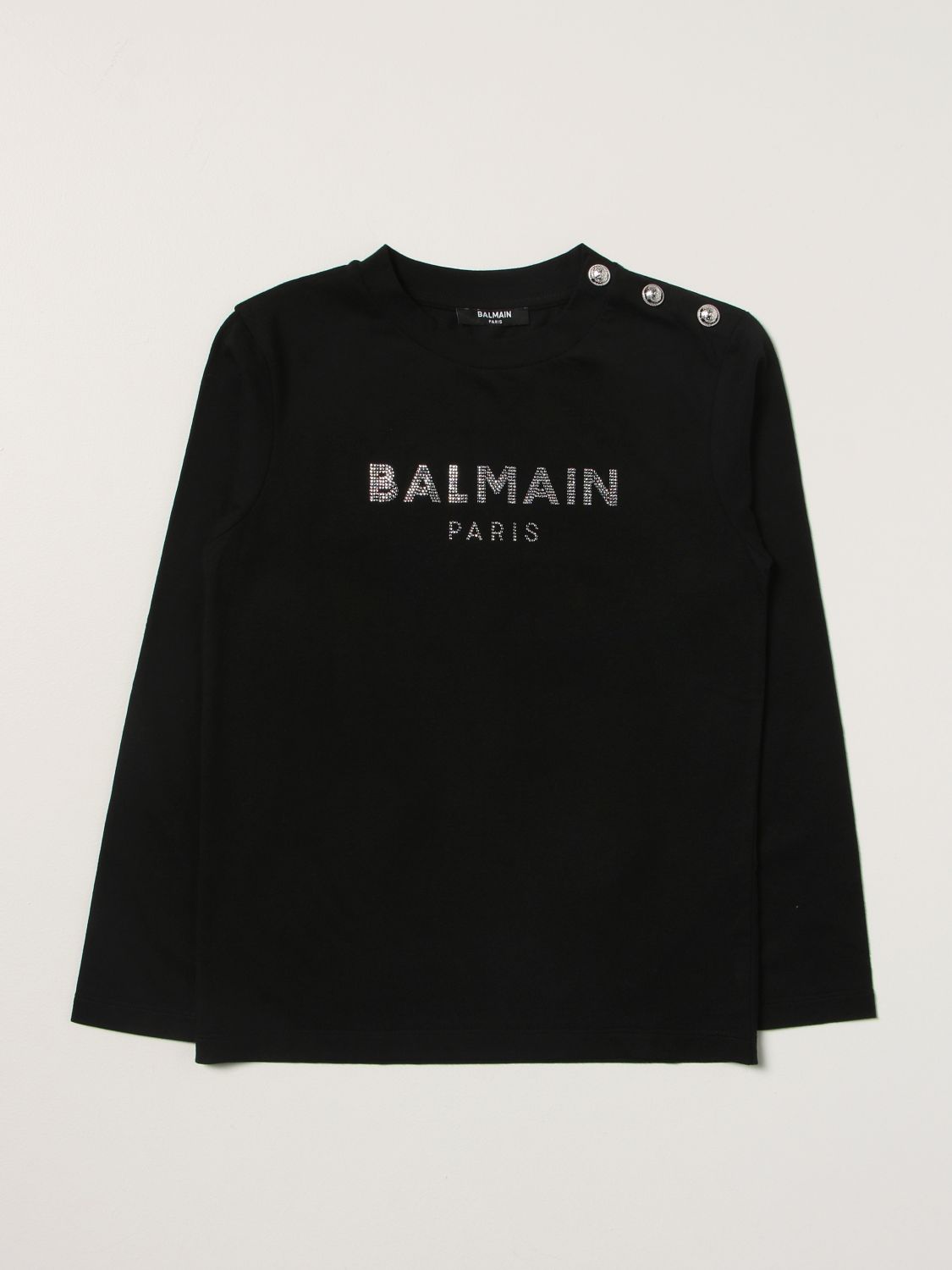 BALMAIN: t-shirt for girls - Black | Balmain t-shirt 6P8080Z0003 online