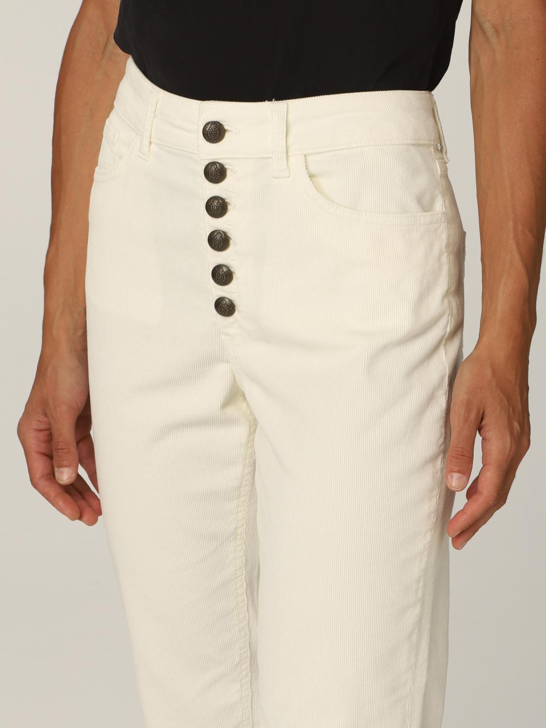 DONDUP: Pantalone Koons in velluto - Bianco | Pantalone Dondup  DP268BVS0426PTD GIGLIO.COM