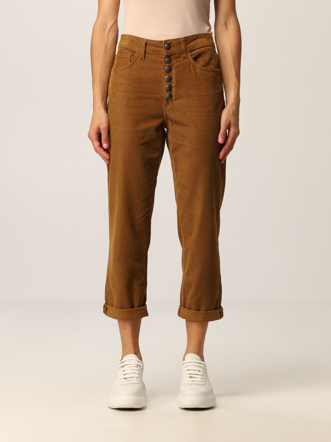 Pantalone in velluto con logo Giglio.com Donna Abbigliamento Pantaloni e jeans Pantaloni Pantaloni in velluto 