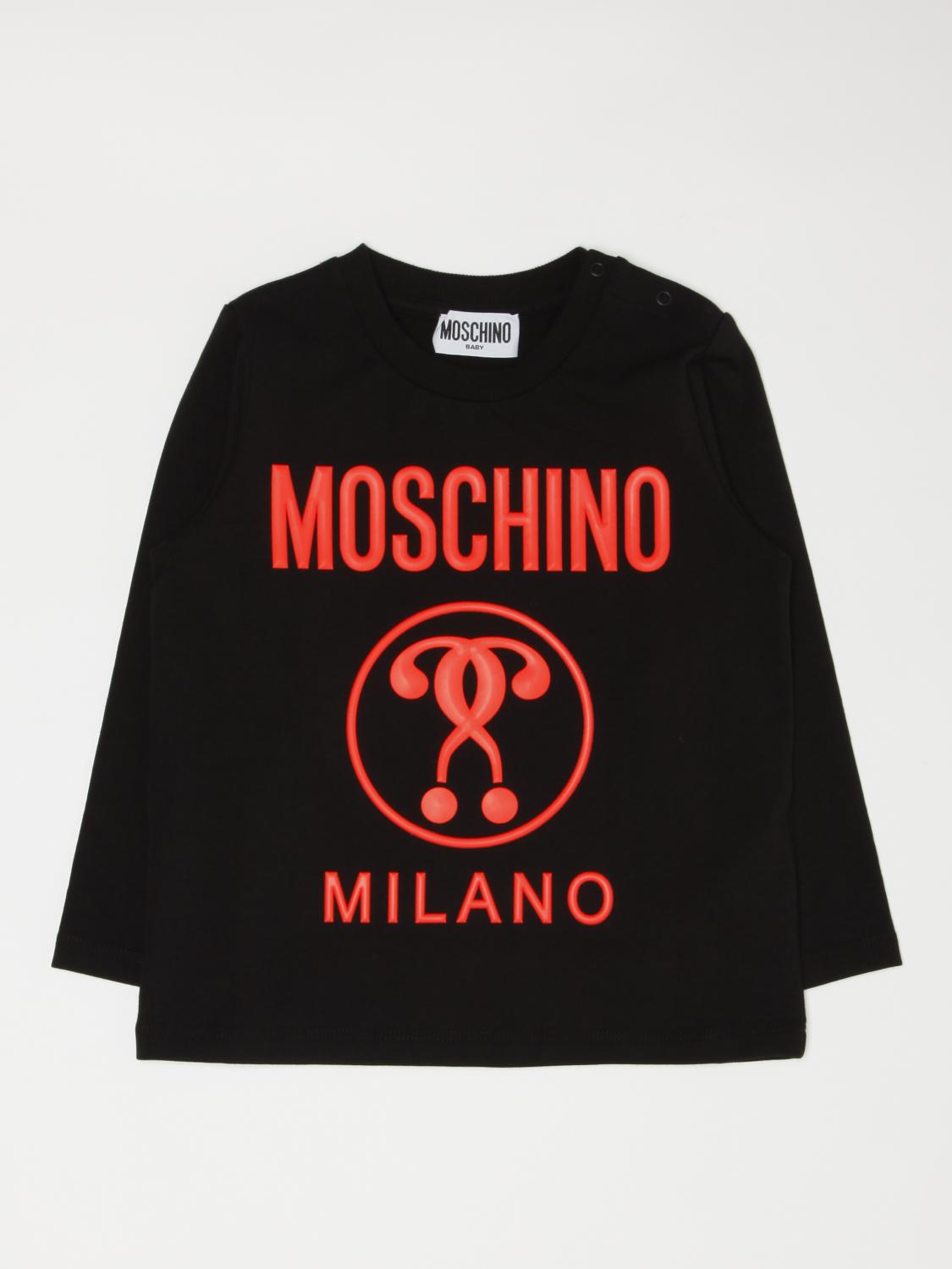 MOSCHINO BABY cotton sweatshirt with logo Black Sweater Moschino Baby MZO005 LBA01