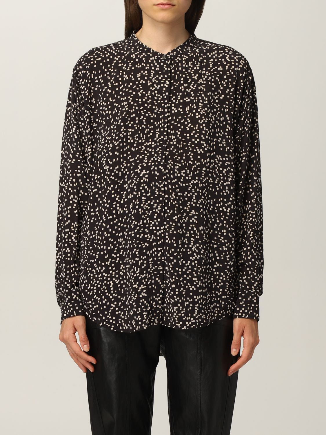ISABEL MARANT ETOILE: cotton shirt with all over print | Shirt Isabel Marant Etoile Women Black | Isabel Marant Etoile CH062821A022E
