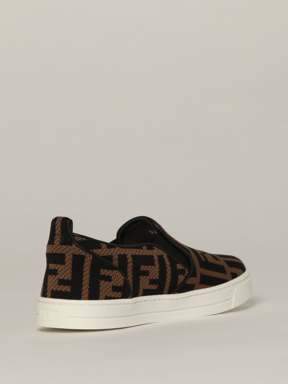 FENDI: sneakers with all over FF logo - Brown | Fendi shoes JMR368 AD8D ...
