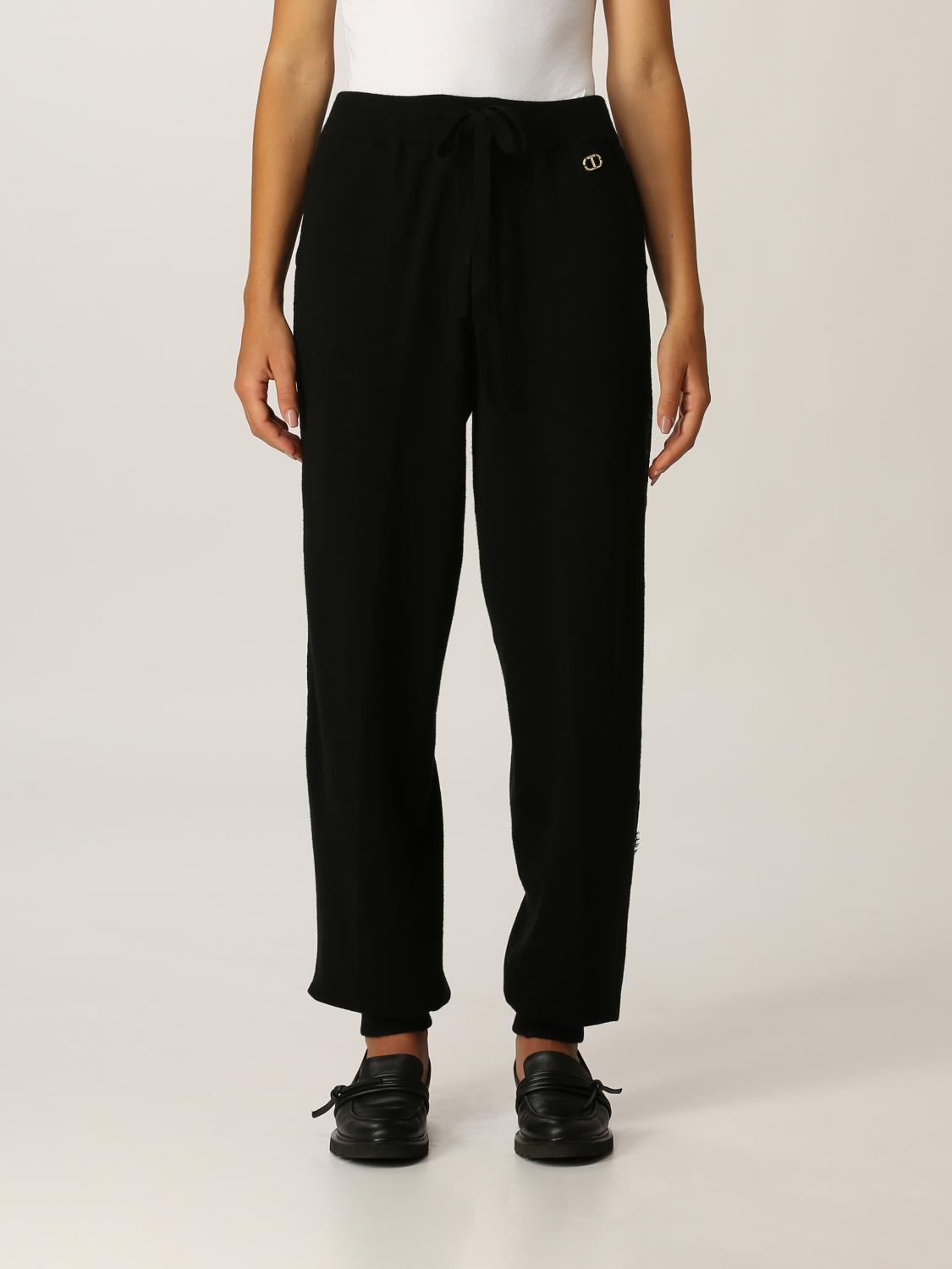 TWINSET: Pantalone jogging Twin-set in misto viscosa - Nero | Pantalone  Twinset 212TP3201 GIGLIO.COM