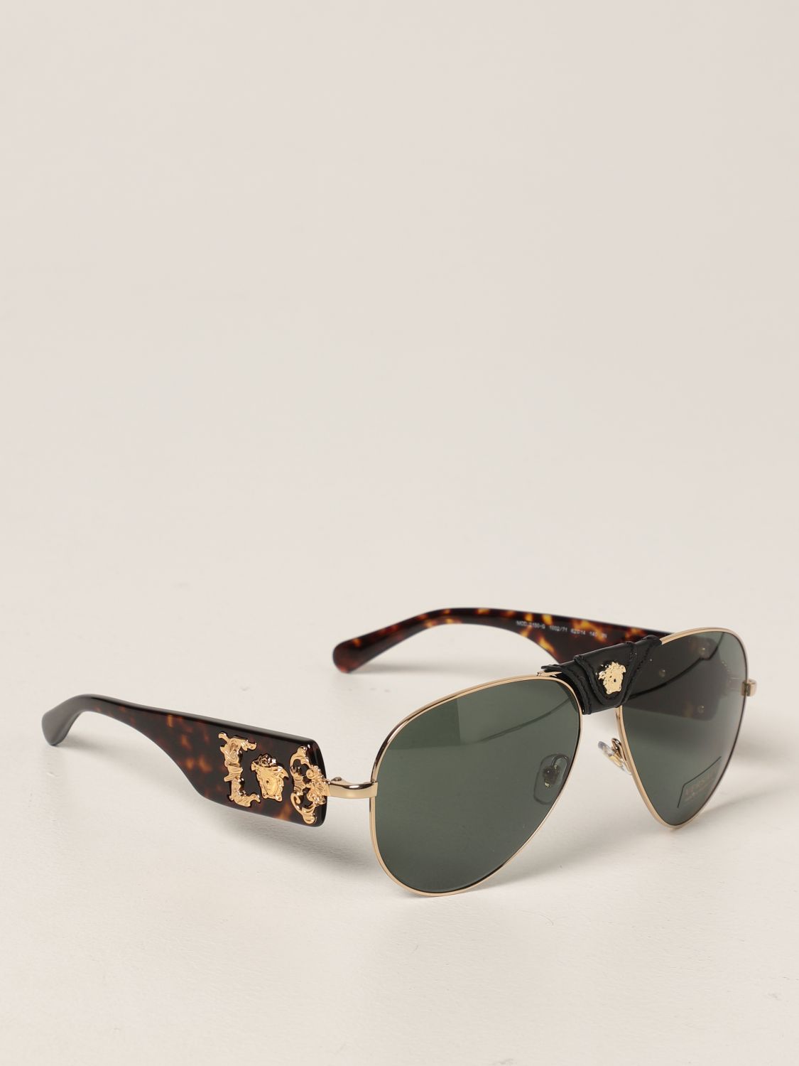 Versace Sunglasses In Acetate And Metal With Medusa Green Versace Glasses Mod 2150 Q 