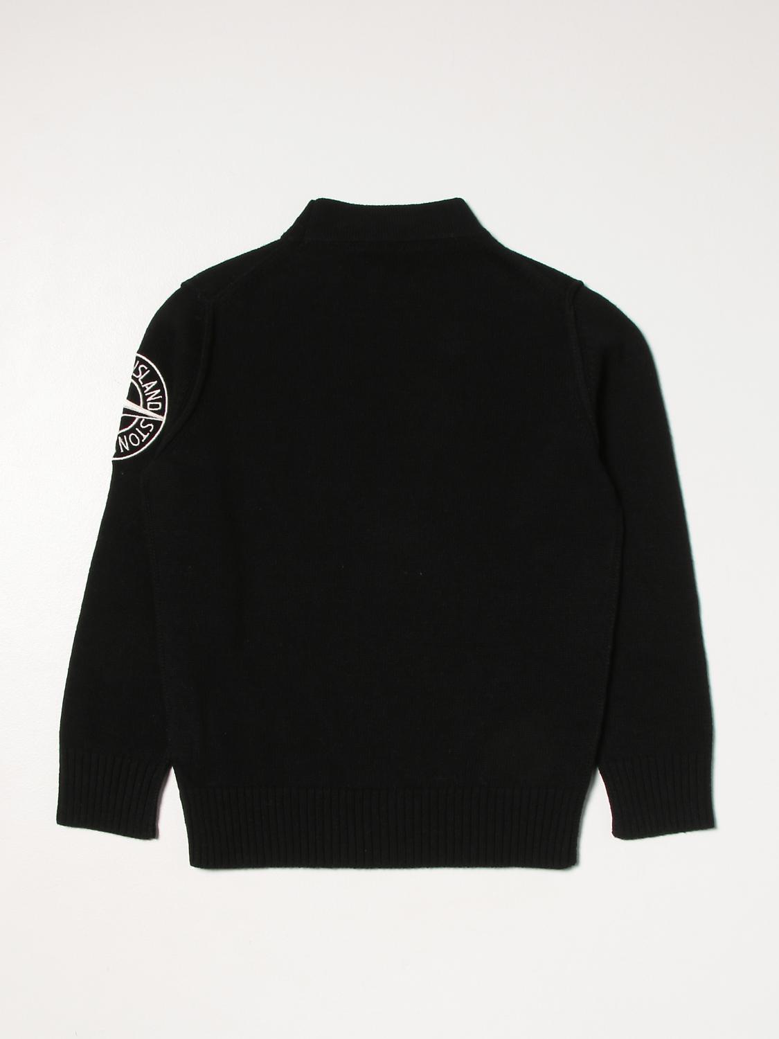 junior black stone island jumper