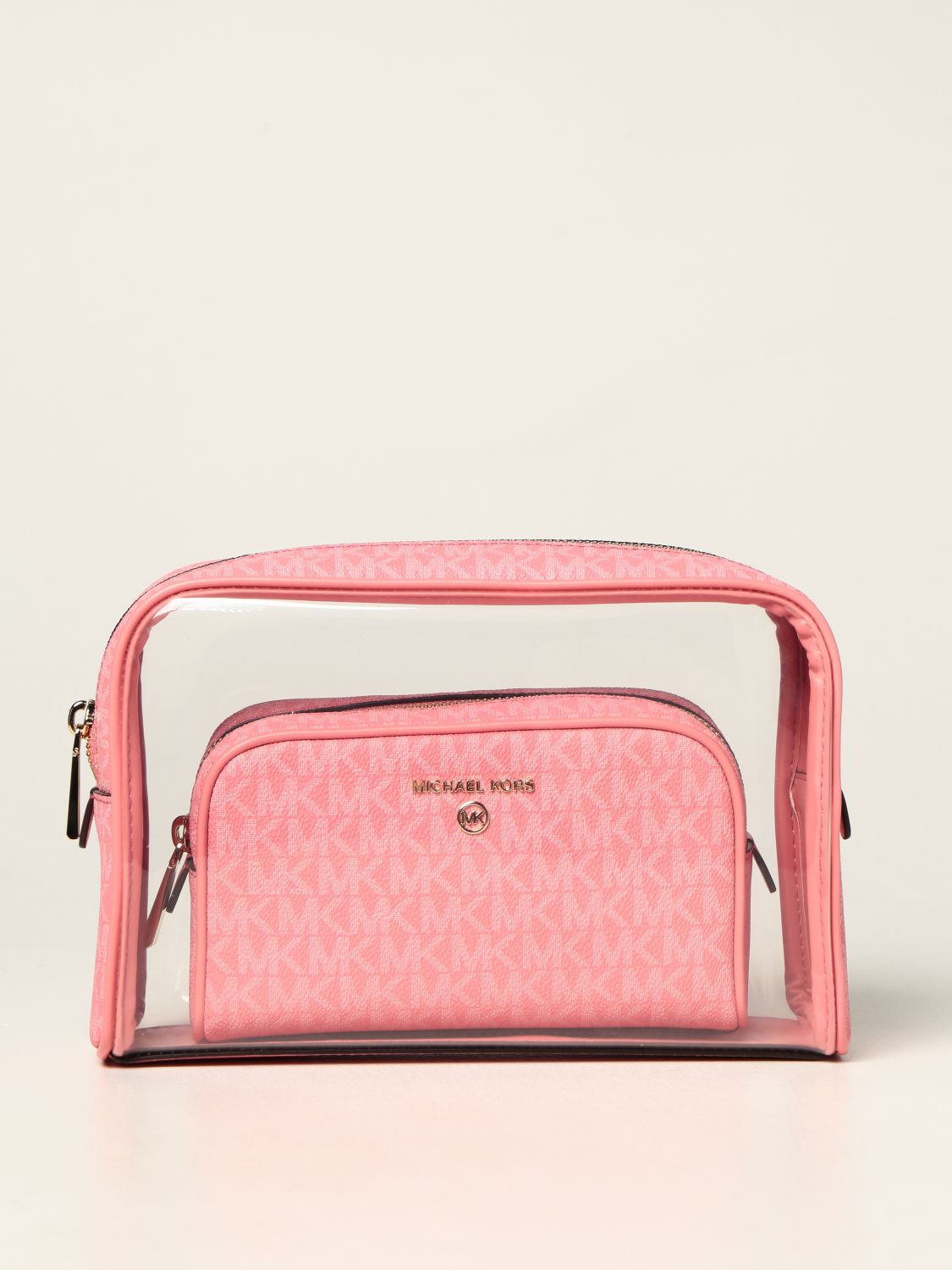 Michael Kors Accessories | Michael Kors Medium Zip Card Case on Chain | Color: Pink/White | Size: Os | Fashionstylestd's Closet