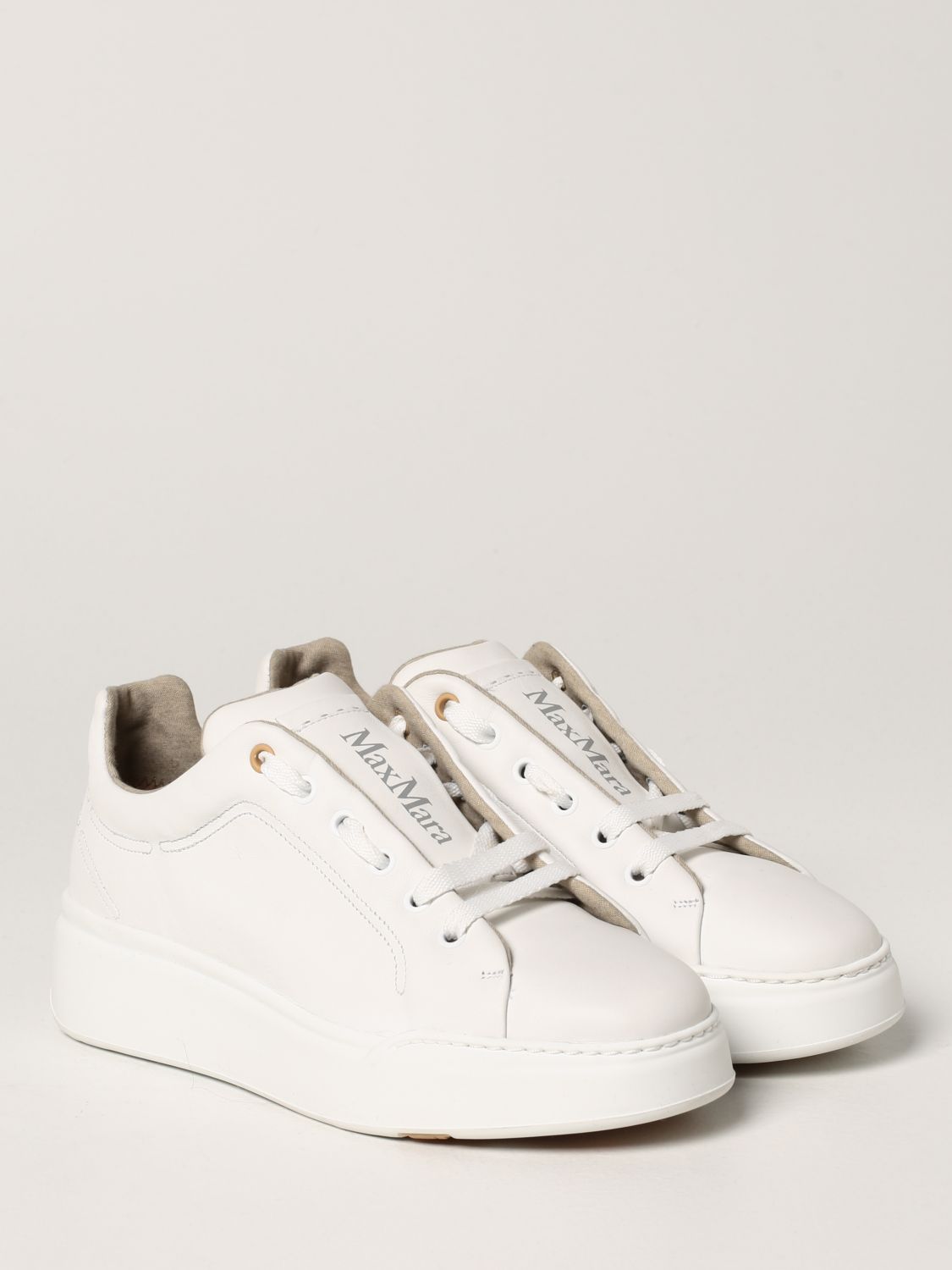 Sneakers Max Mara: Max Mara trainers in leather white 2