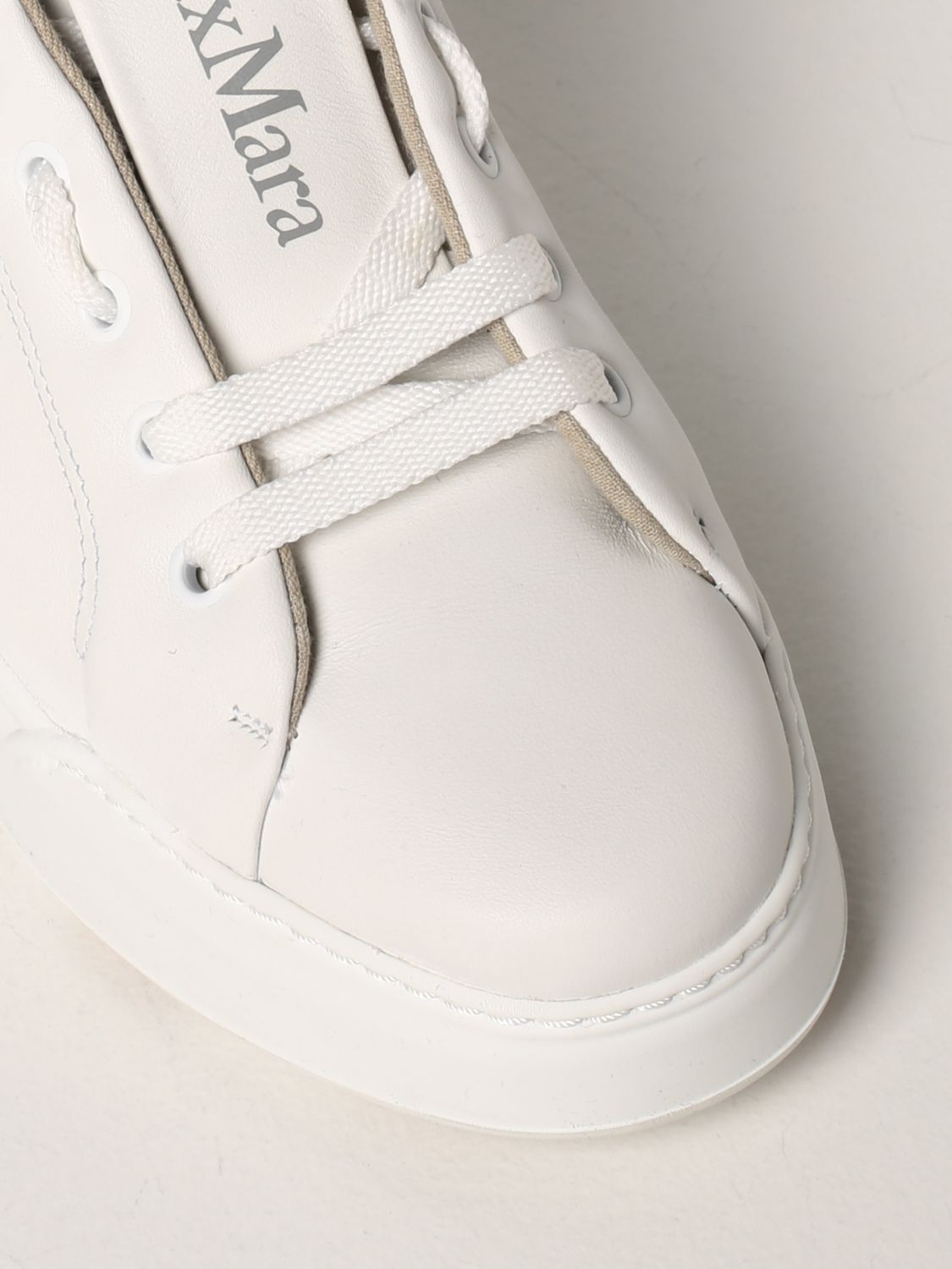 Sneakers Max Mara: Max Mara trainers in leather white 4