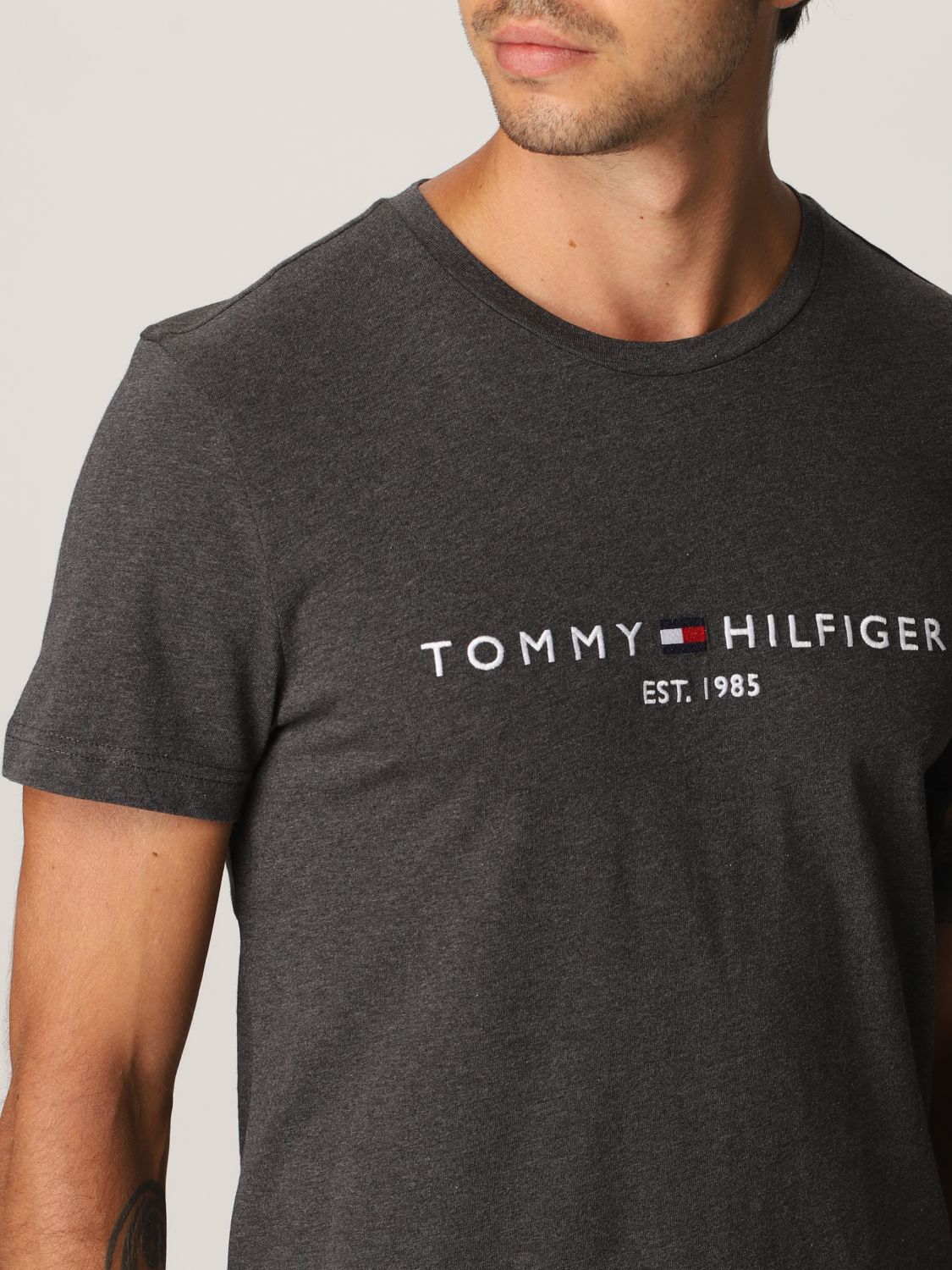 HILFIGER: t-shirt for man Grey | Hilfiger t-shirt MW0MW11797 online on GIGLIO.COM
