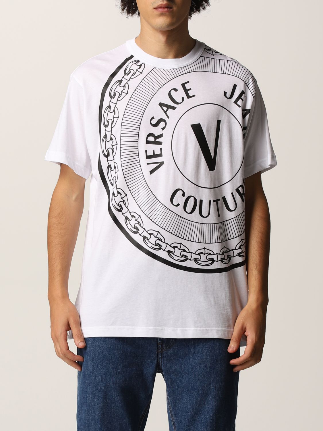 VERSACE JEANS COUTURE：Tシャツ メンズ - ホワイト | GIGLIO.COMオンラインのVersace Jeans