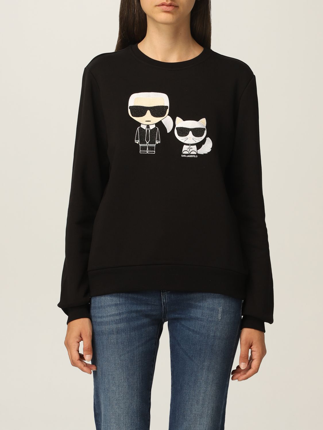 KARL LAGERFELD: sweatshirt for woman - Black | Karl sweatshirt 210W182131 online on GIGLIO.COM