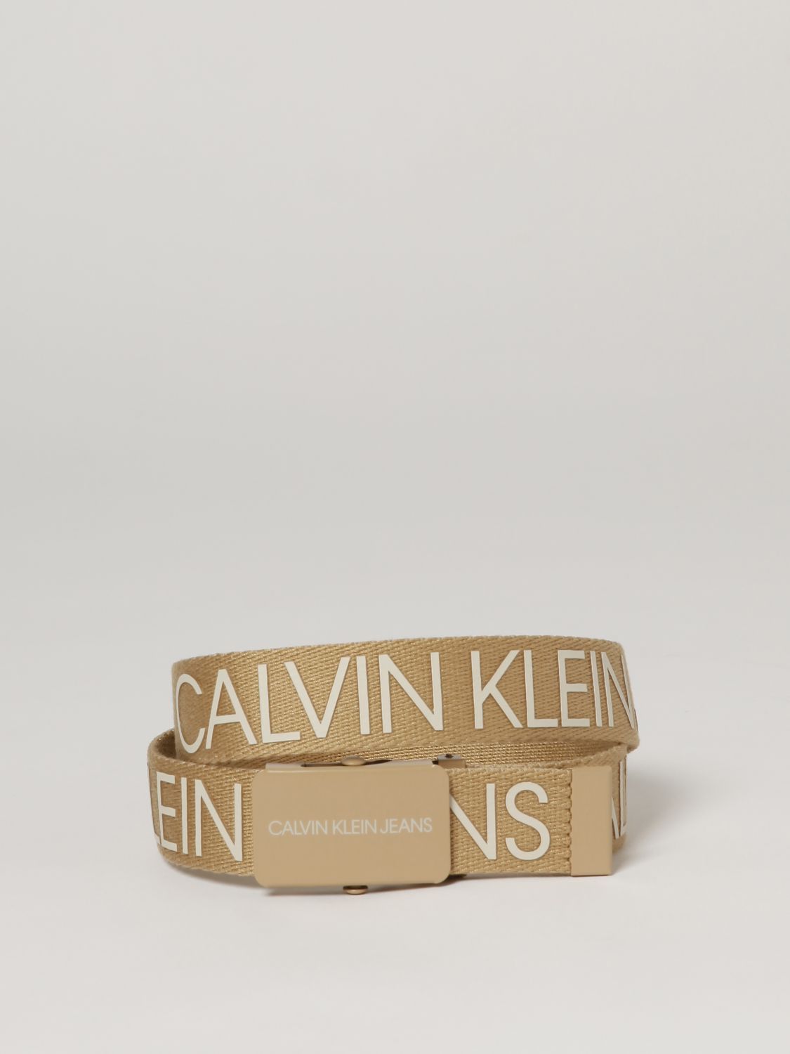 Belt Calvin Klein: Calvin Klein canvas belt beige 1