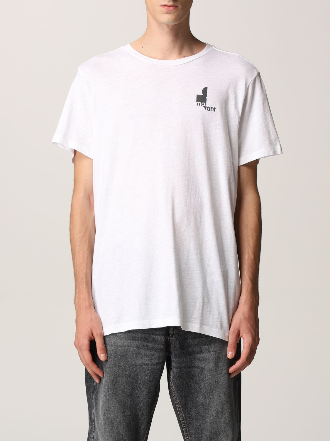 ISABEL MARANT ETOILE: Zafferh cotton t-shirt with logo - White | Isabel ...