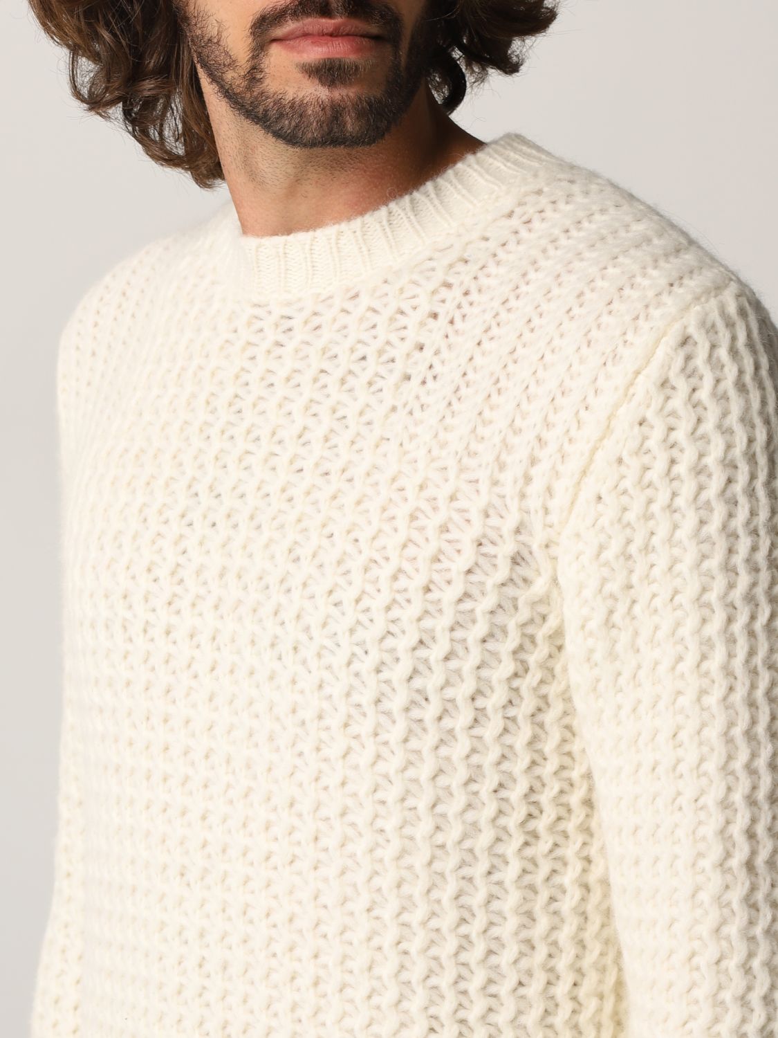 스웨터 로베르토 콜리나: 스웨터 Roberto Collina 남성 옐로우 크림 3