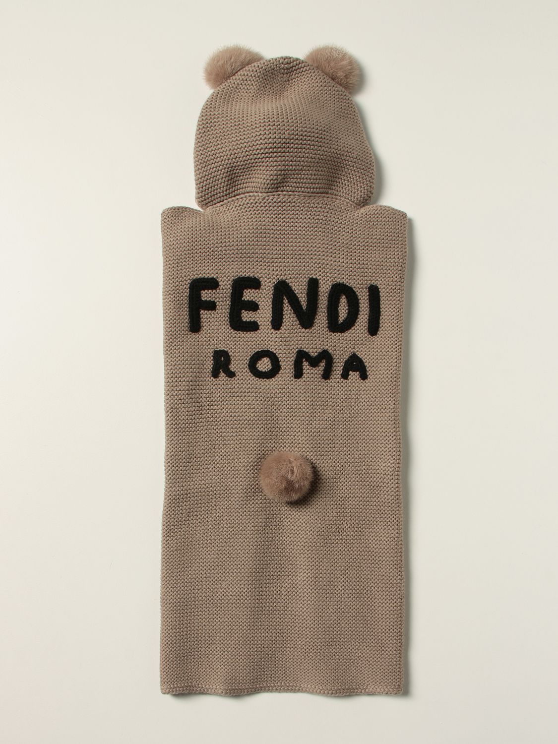 Blanket Fendi: Fendi wool blanket with teddy hood brown 2