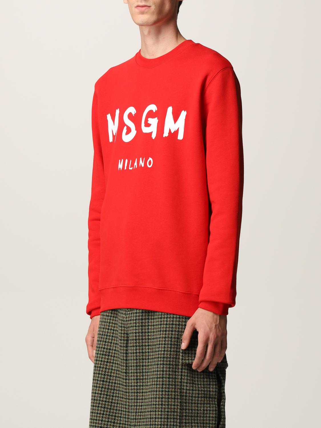 MSGM: Felpa con logo - Rosso | Felpa Msgm 2000MM513200001 GIGLIO.COM