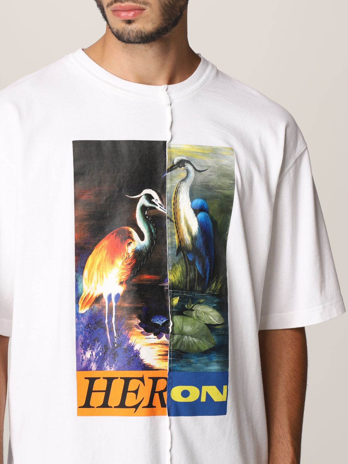T-shirt Heron Preston: T-shirt Heron Preston in cotone con stampa bianco 5