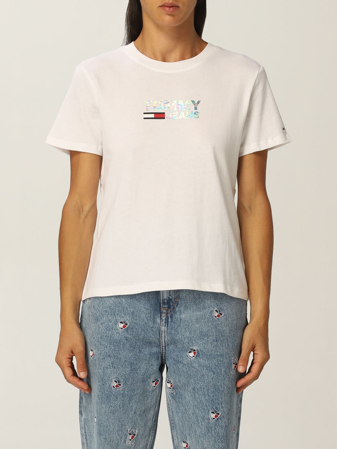TOMMY HILFIGER: T-shirt women | T-Shirt Tommy White | T-Shirt Tommy DW0DW10419 GIGLIO.COM