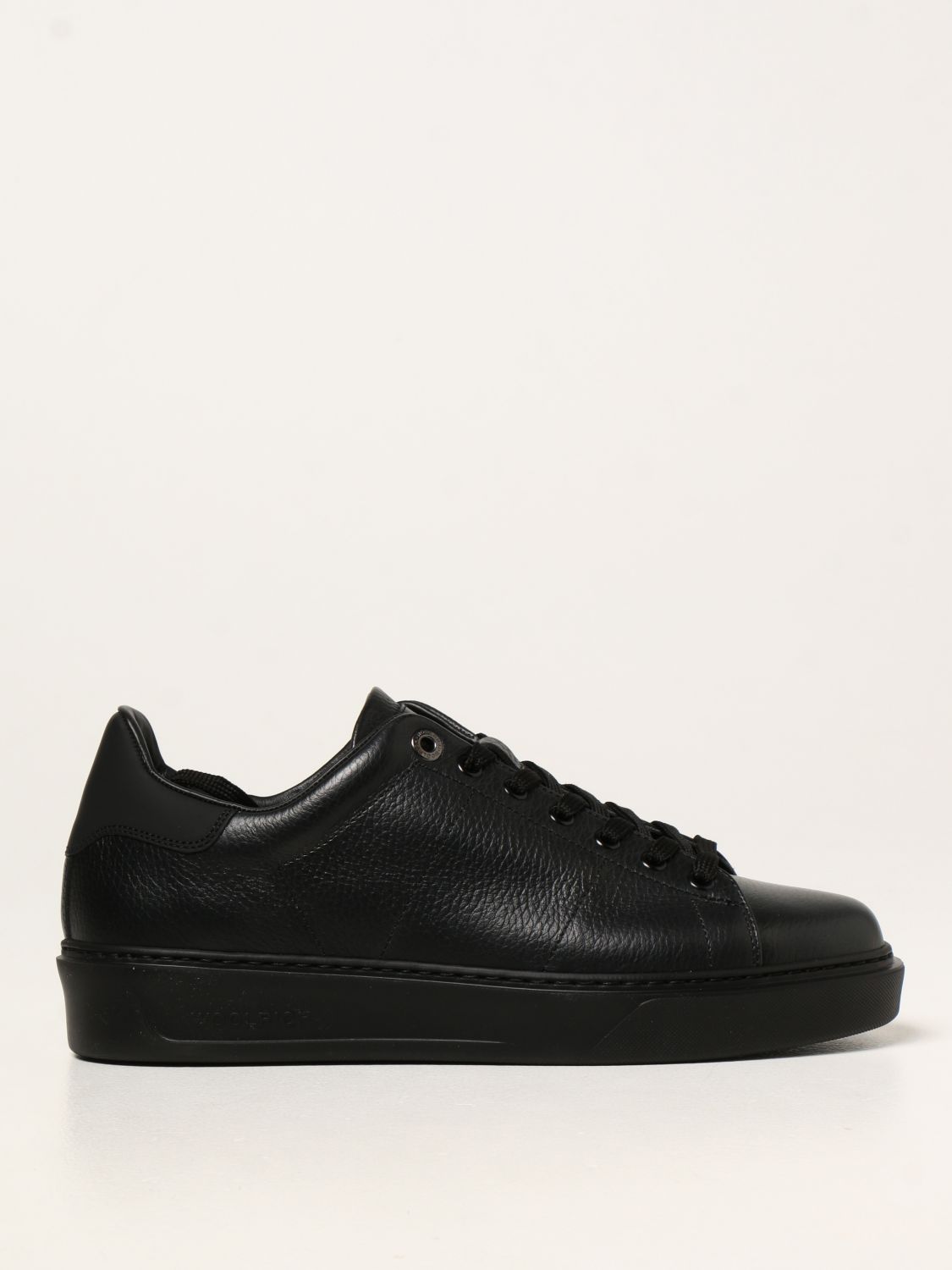 WOOLRICH: low sneakers in split leather - Black | Woolrich sneakers ...