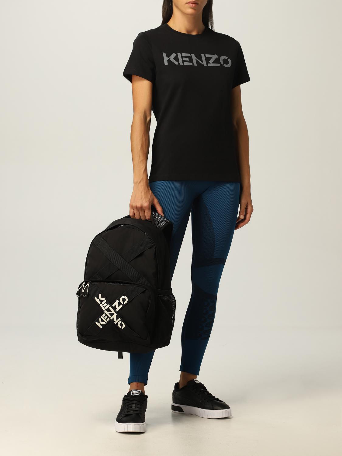 KENZO nylon backpack with crossed logo Backpack Kenzo Women Black