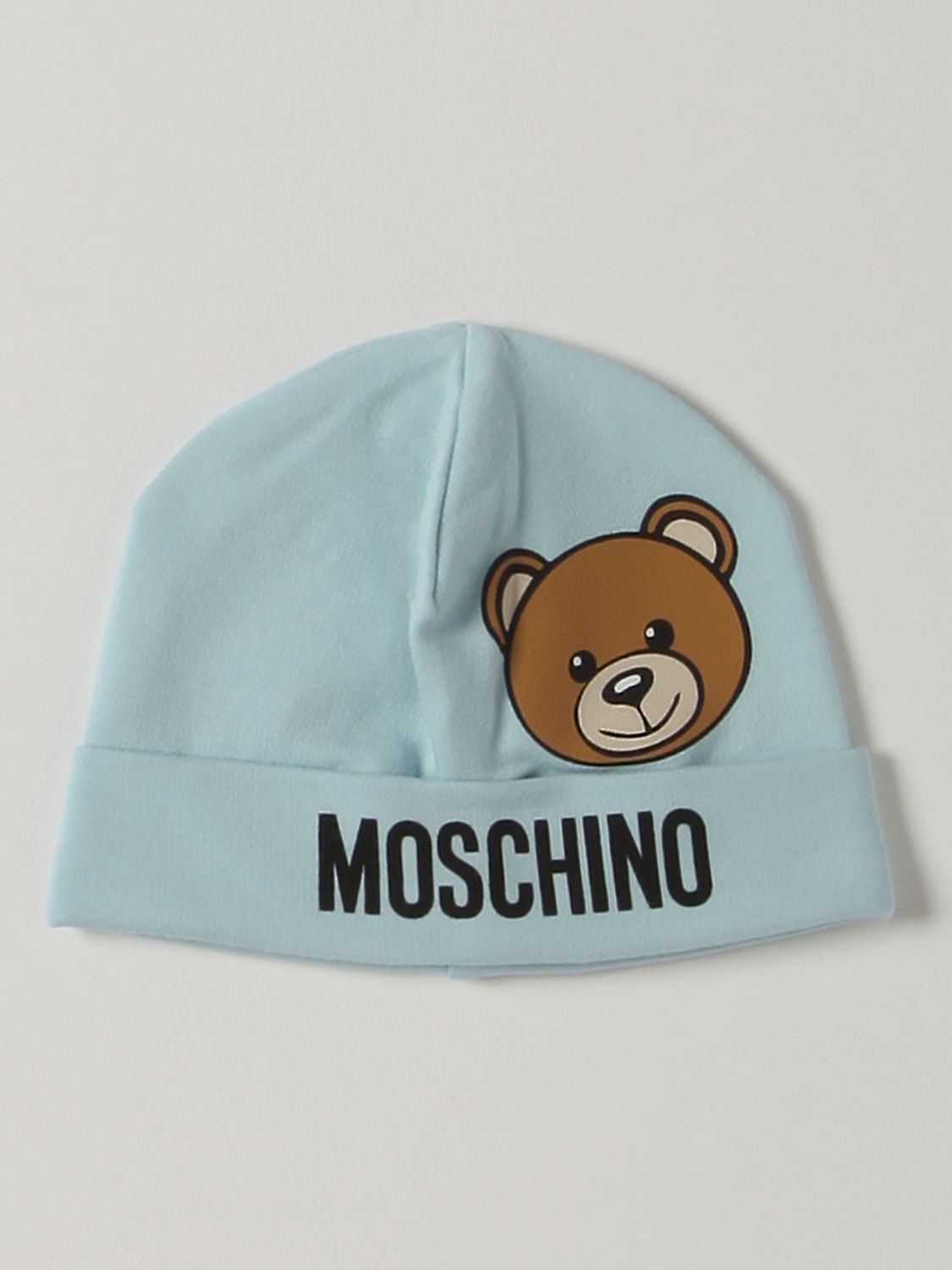 Cappello neonato Moschino Baby: Cappello a berretto Moschino Baby celeste 1