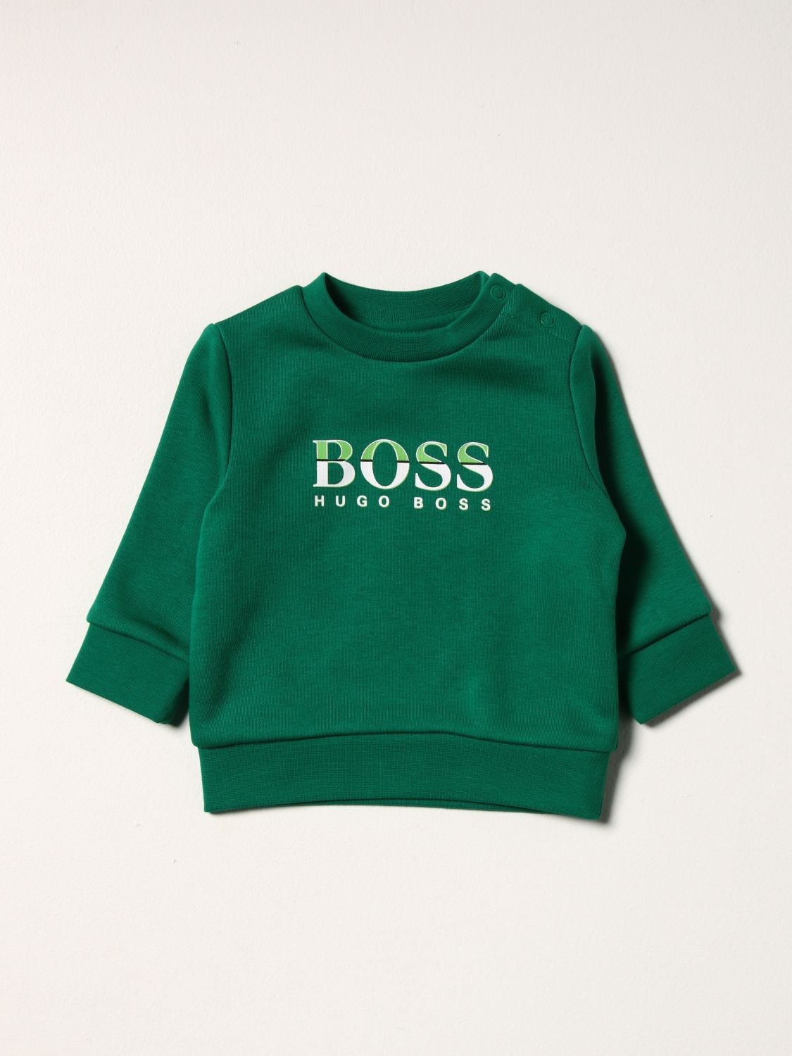 HUGO BOSS: sweatshirt with logo - Green | Hugo Boss sweater J05892 online at