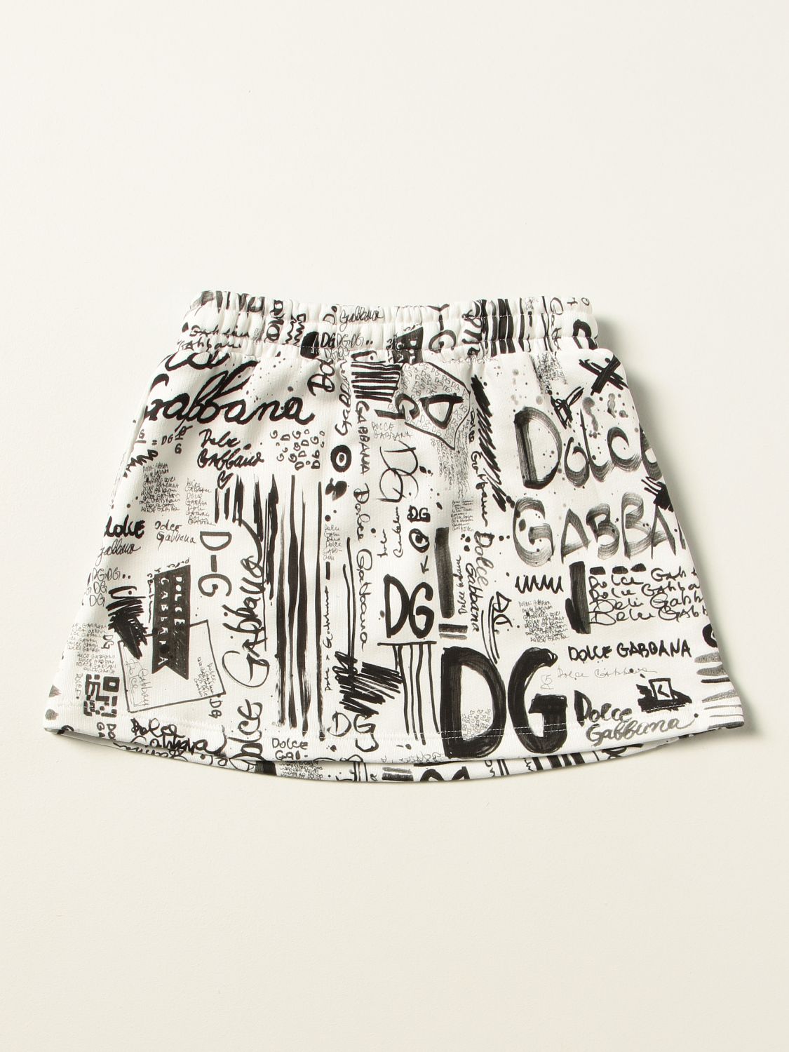 Skirt Dolce & Gabbana: Dolce & Gabbana jogging skirt with graffiti print white 2