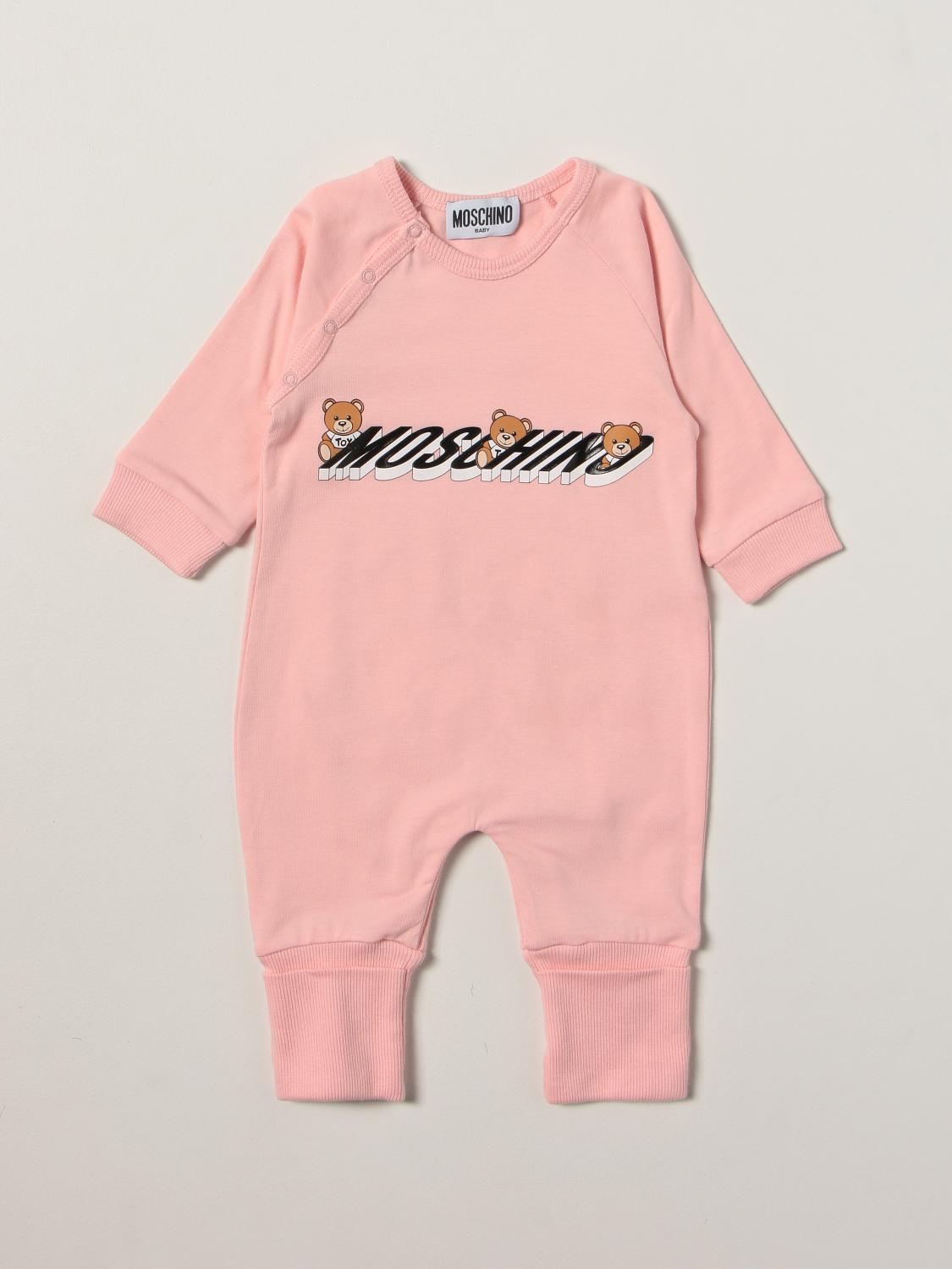 MOSCHINO BABY onesie with logo Pink Moschino Baby tracksuits