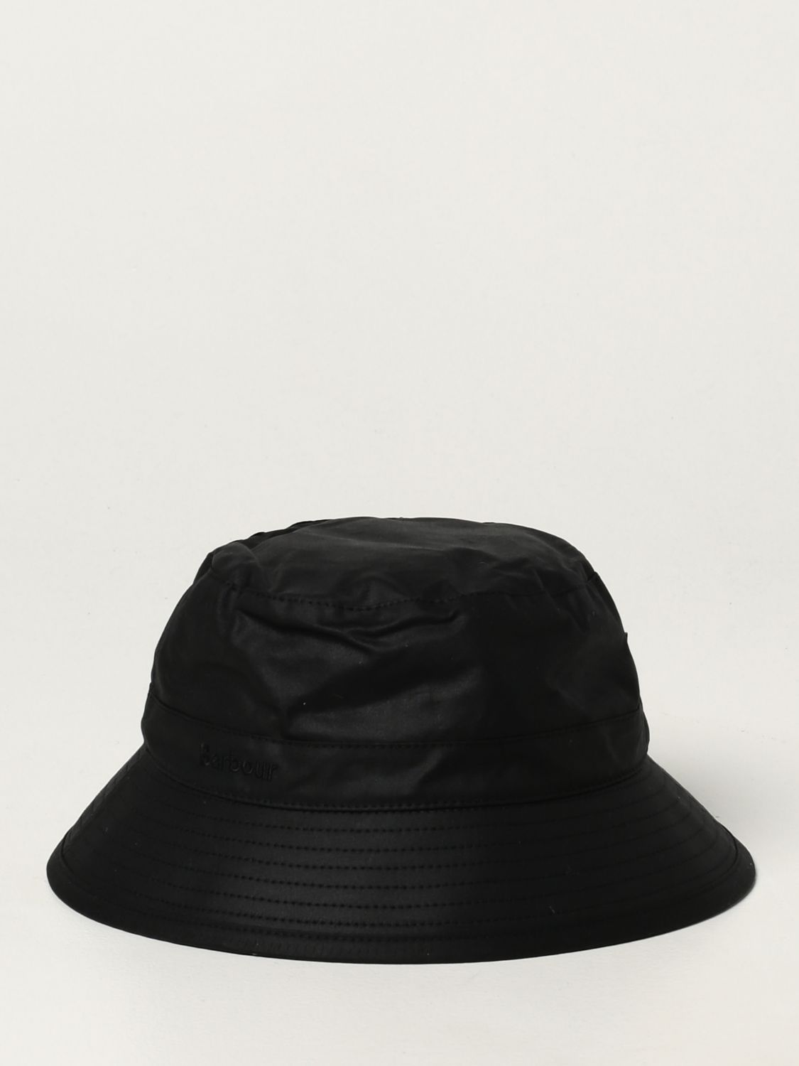 BARBOUR: fisherman hat in waxed cotton - Black | Barbour hat MHA0001 ...