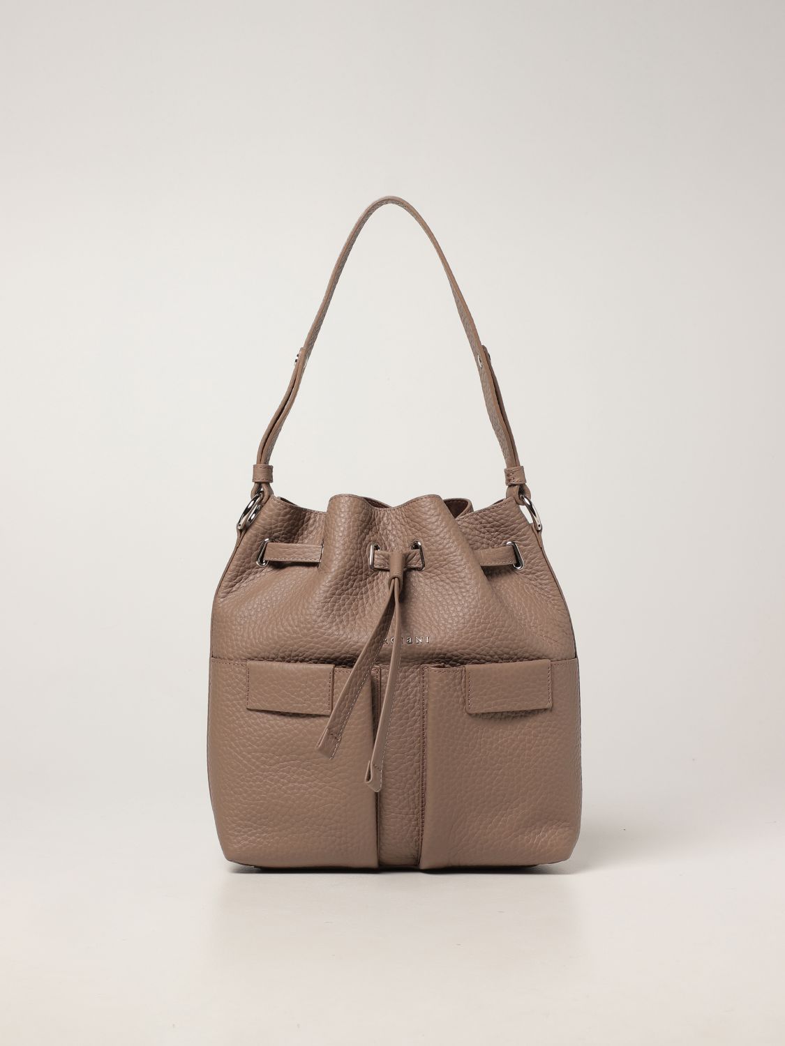 Handbag Orciani: Tessa Orciani bag in textured leather dove grey 1