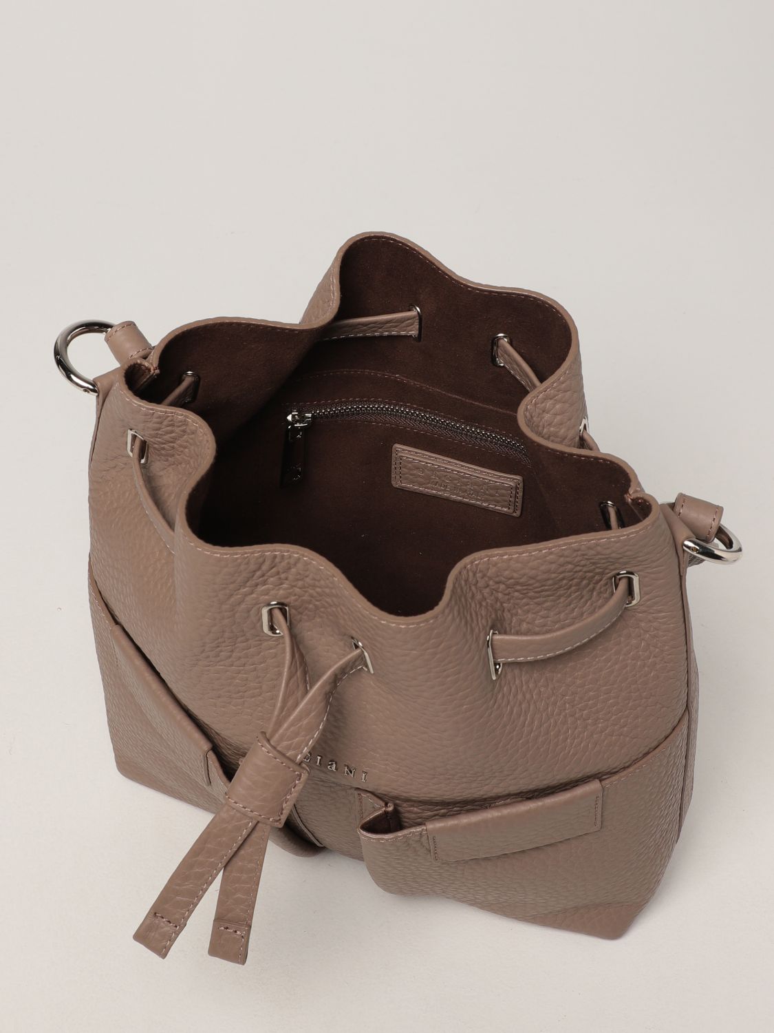 Handbag Orciani: Tessa Orciani bag in textured leather dove grey 3