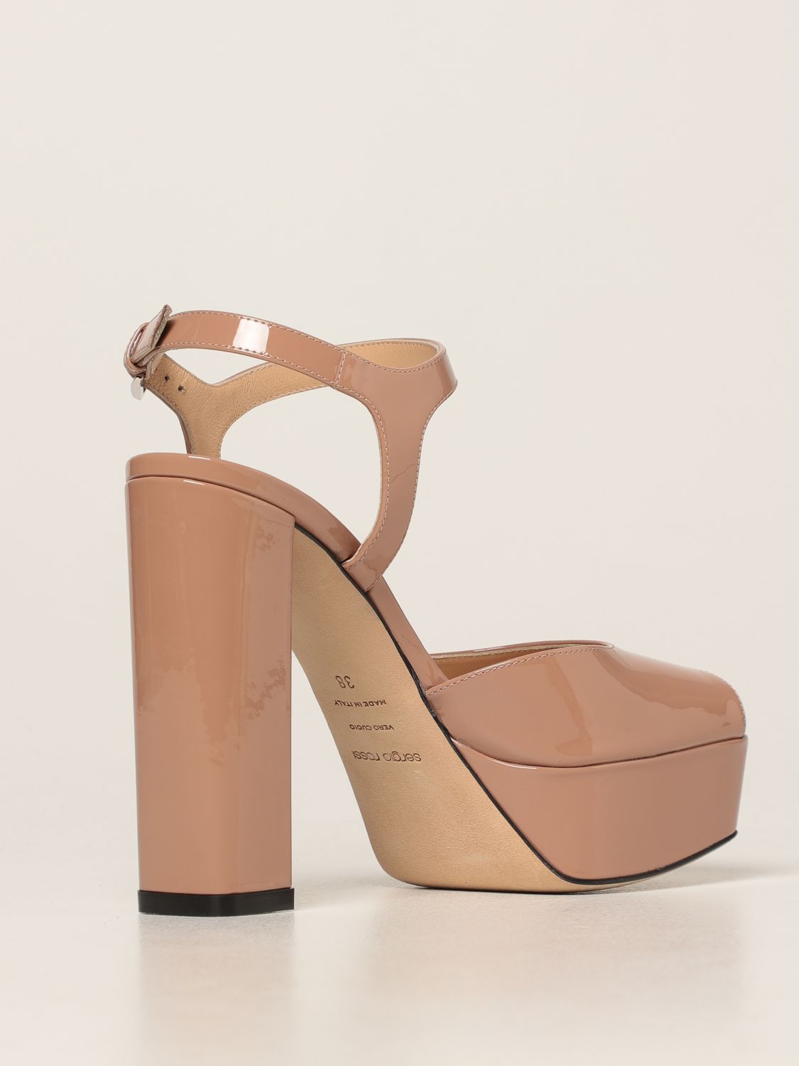 Heeled sandals Sergio Rossi: Sergio Rossi patent leather sandal blush pink 3