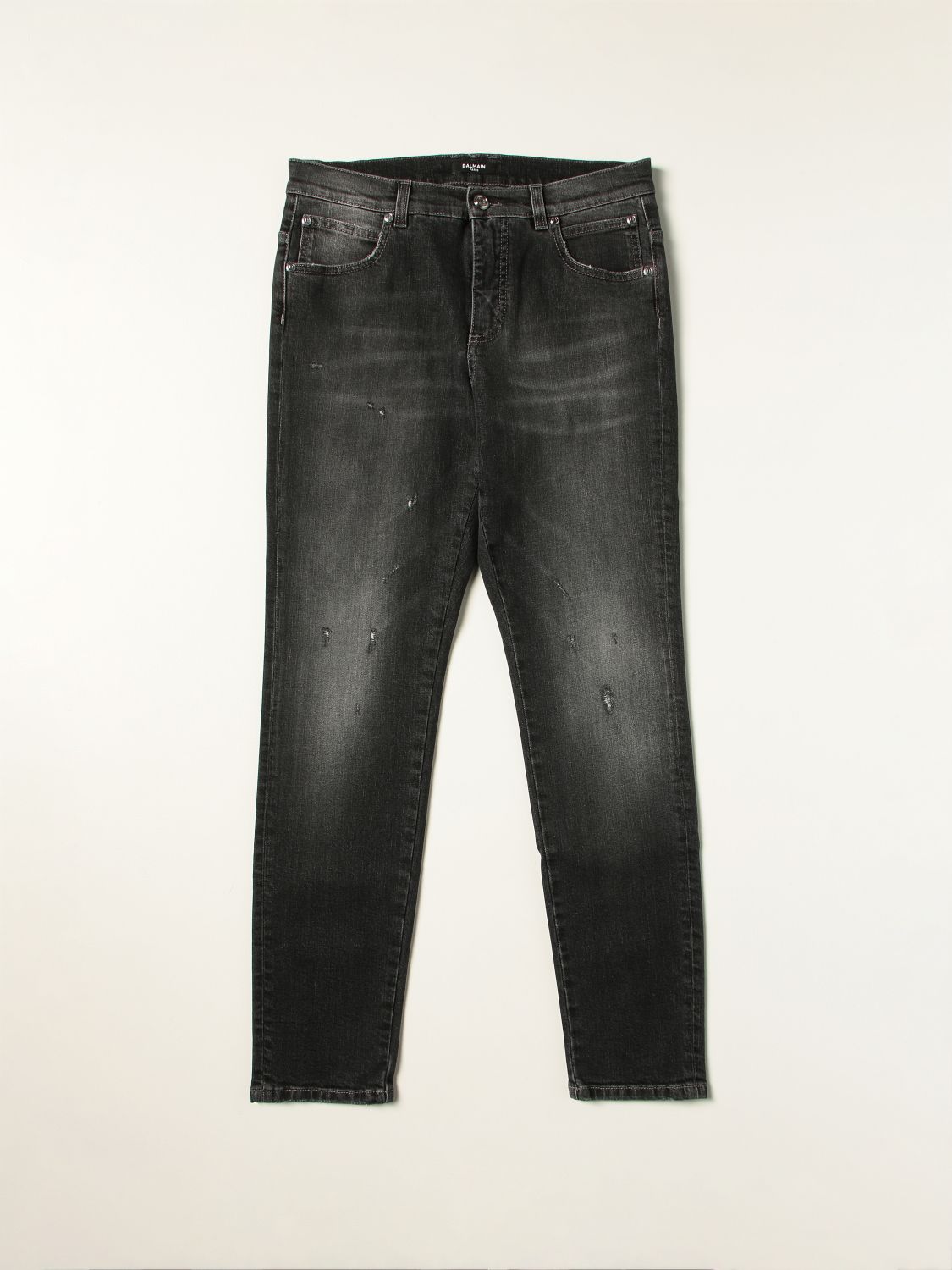 Jeans Balmain: Jeans a 5 tasche Balmain grigio 1